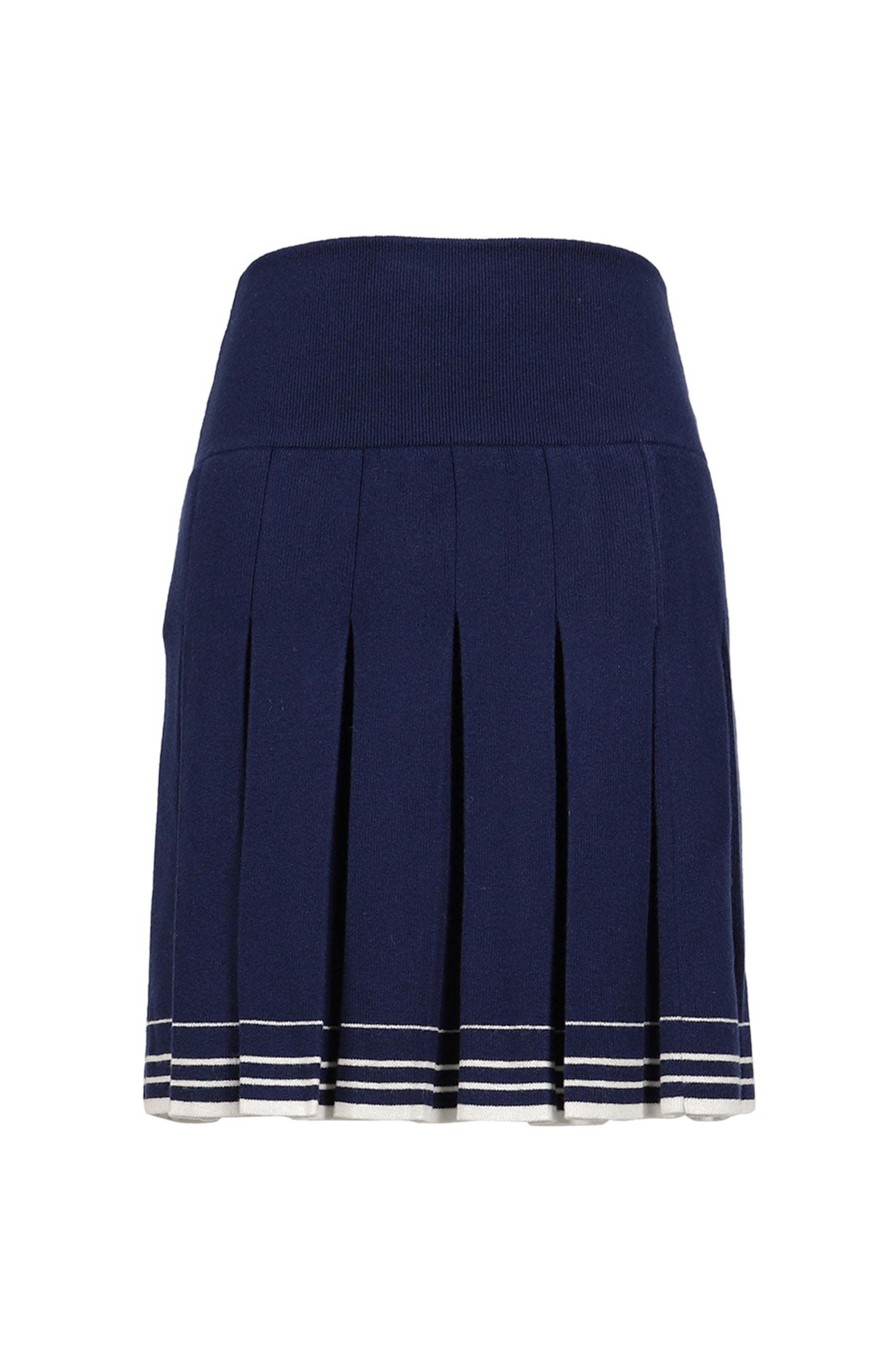 PLEATED KNIT SKIRT / NVY