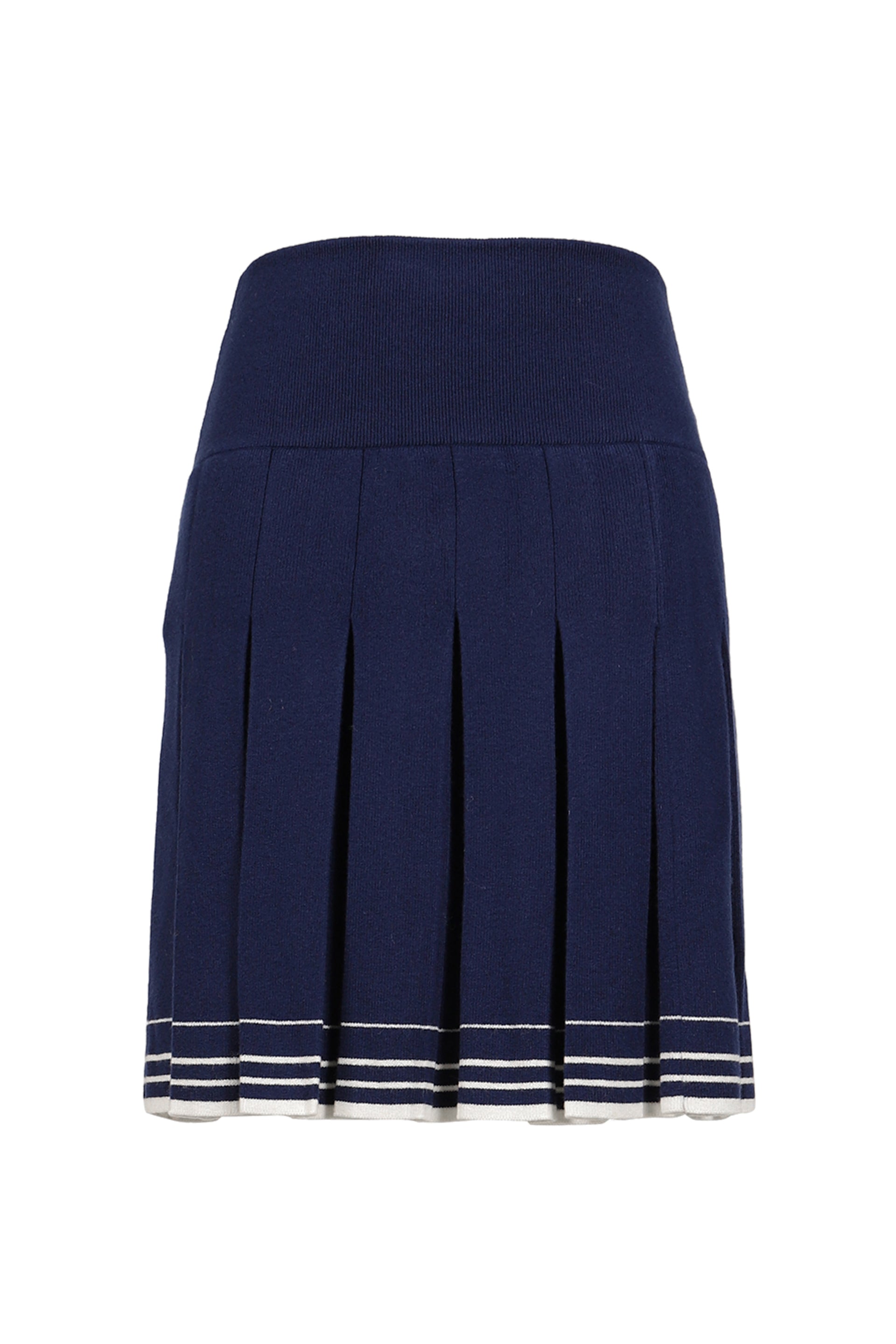 PLEATED KNIT SKIRT / NVY