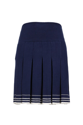 PLEATED KNIT SKIRT / NVY