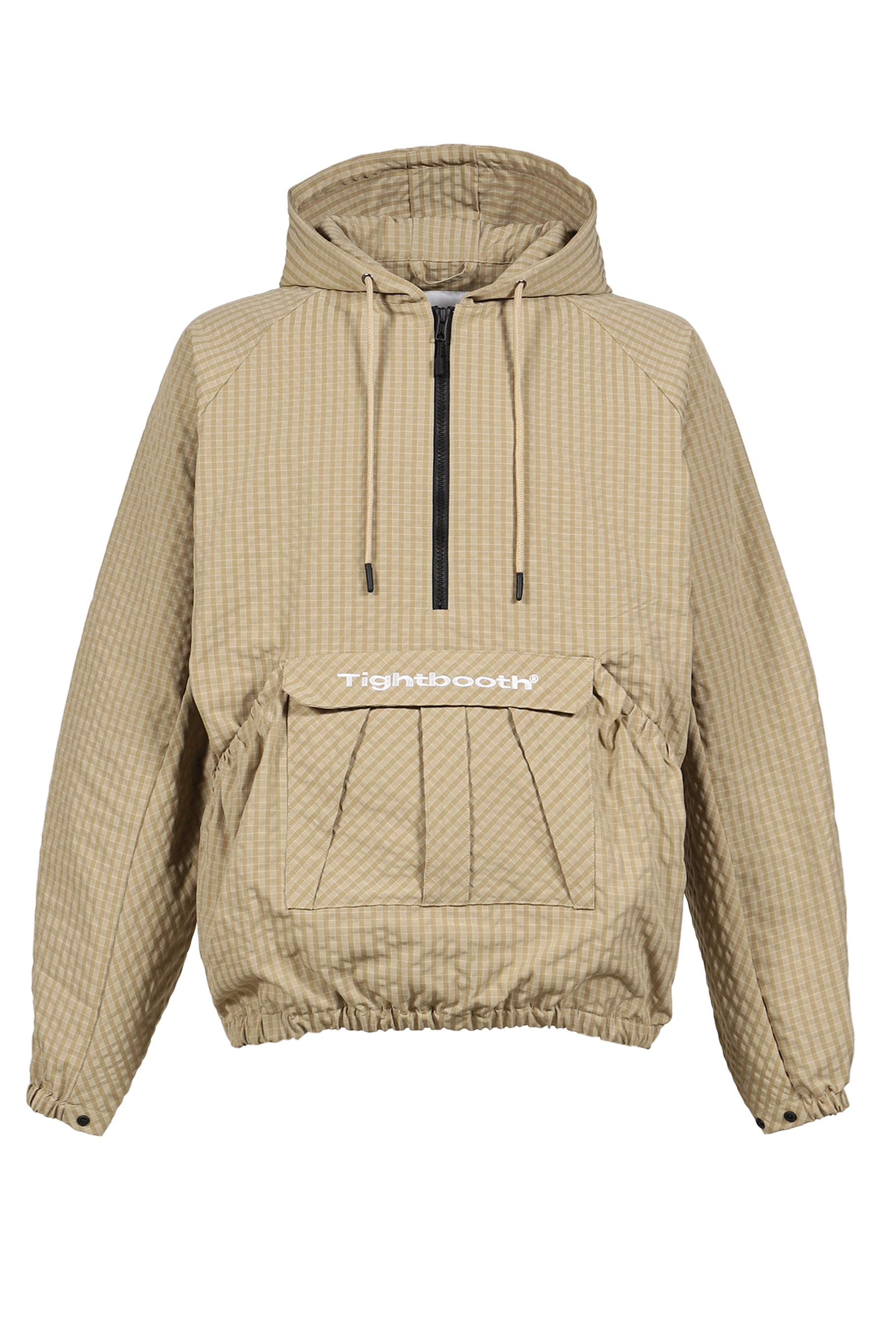 RIPPLE PLAID ANORAK / BEI