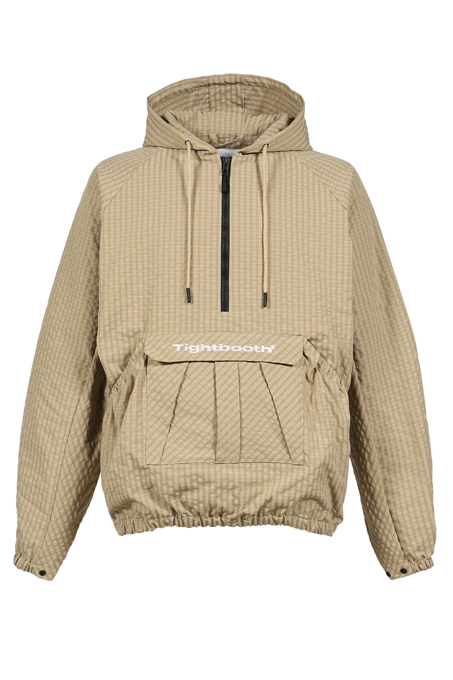 RIPPLE PLAID ANORAK / BEI