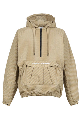 RIPPLE PLAID ANORAK / BEI