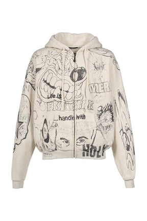 GRAFFITI ZIP-UP / GRY