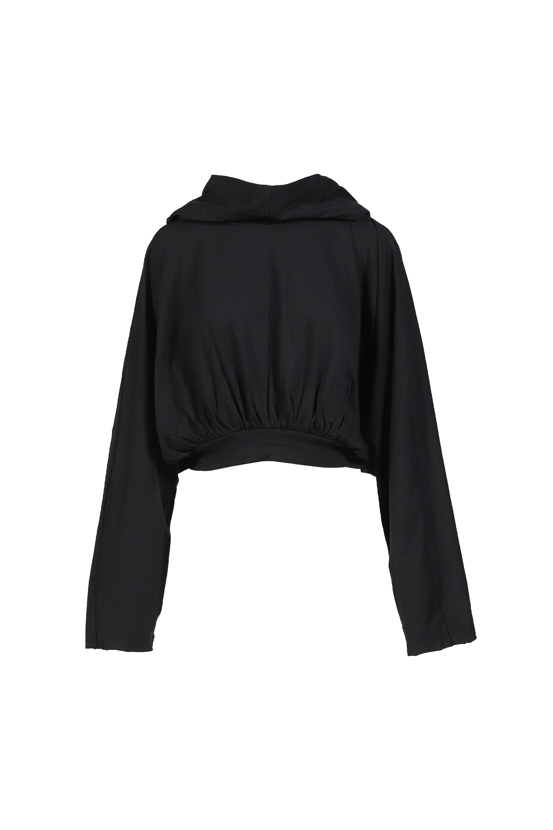 CROPPED HOODED TOP / BLK