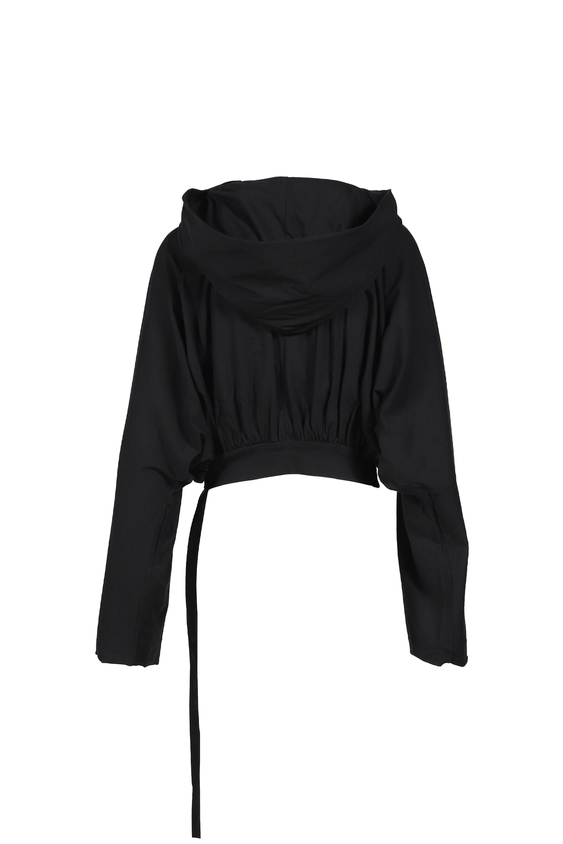 CROPPED HOODED TOP / BLK