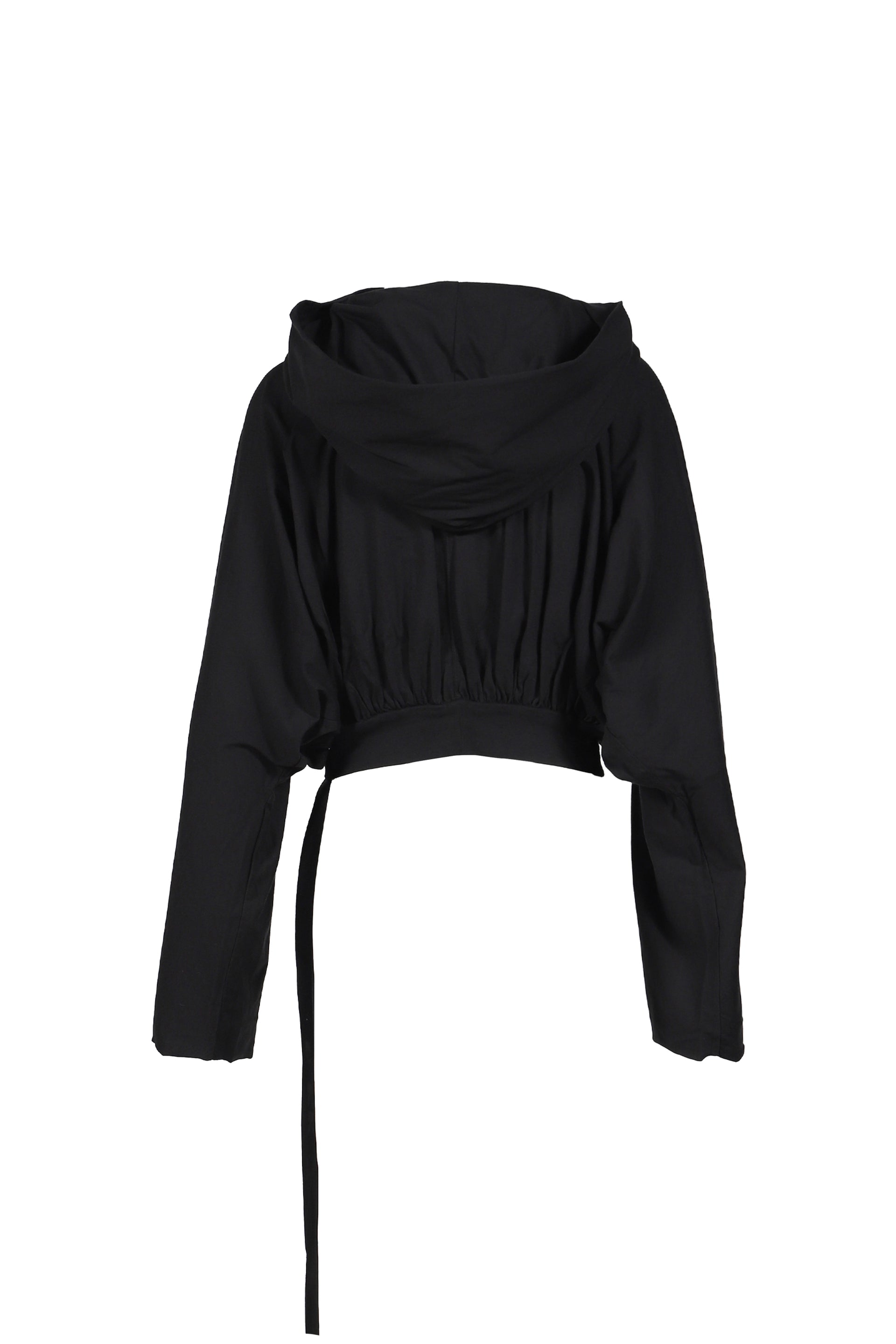 CROPPED HOODED TOP / BLK