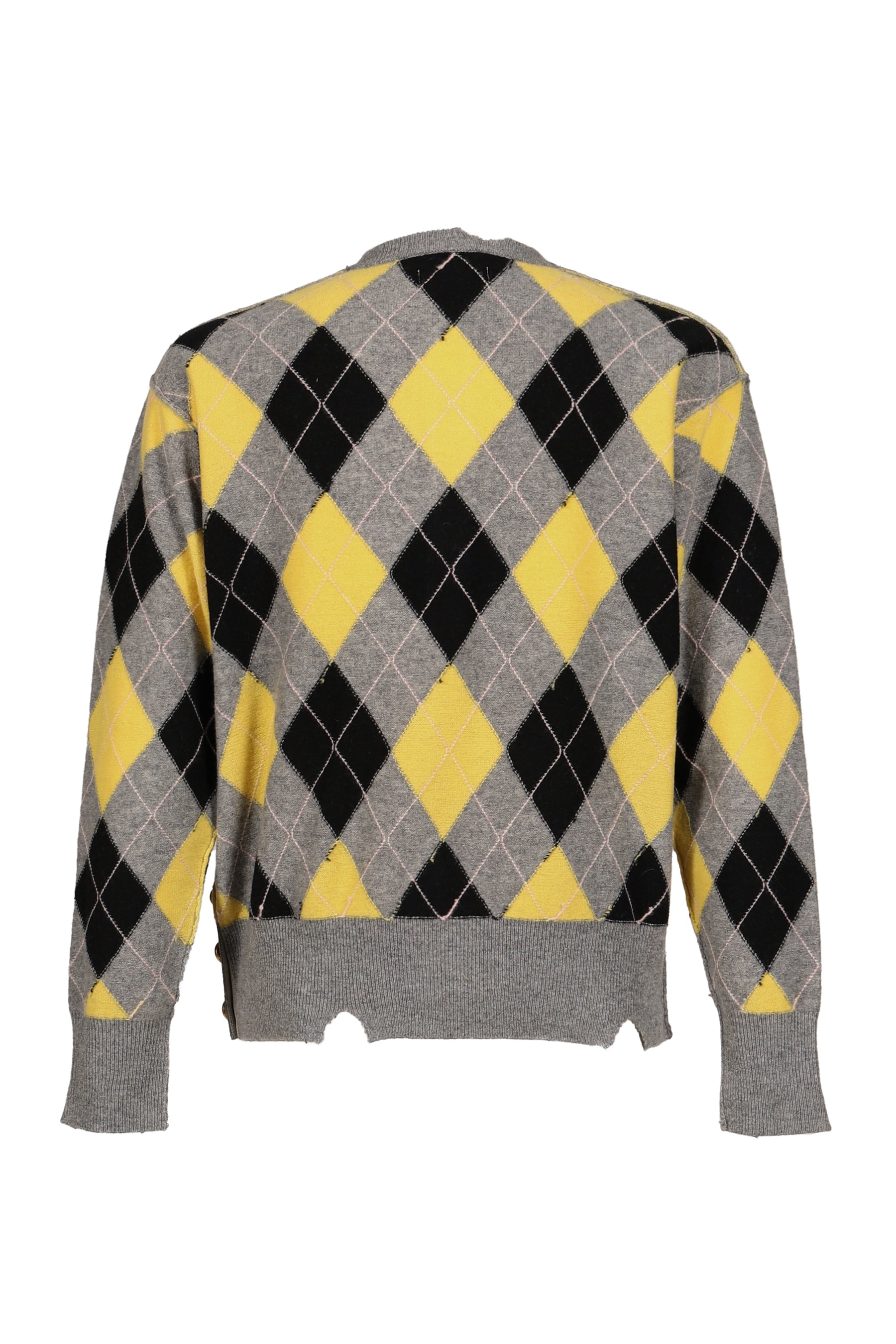 DIAMOND SCRAPED CARDIGAN / LEMON