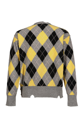 DIAMOND SCRAPED CARDIGAN / LEMON