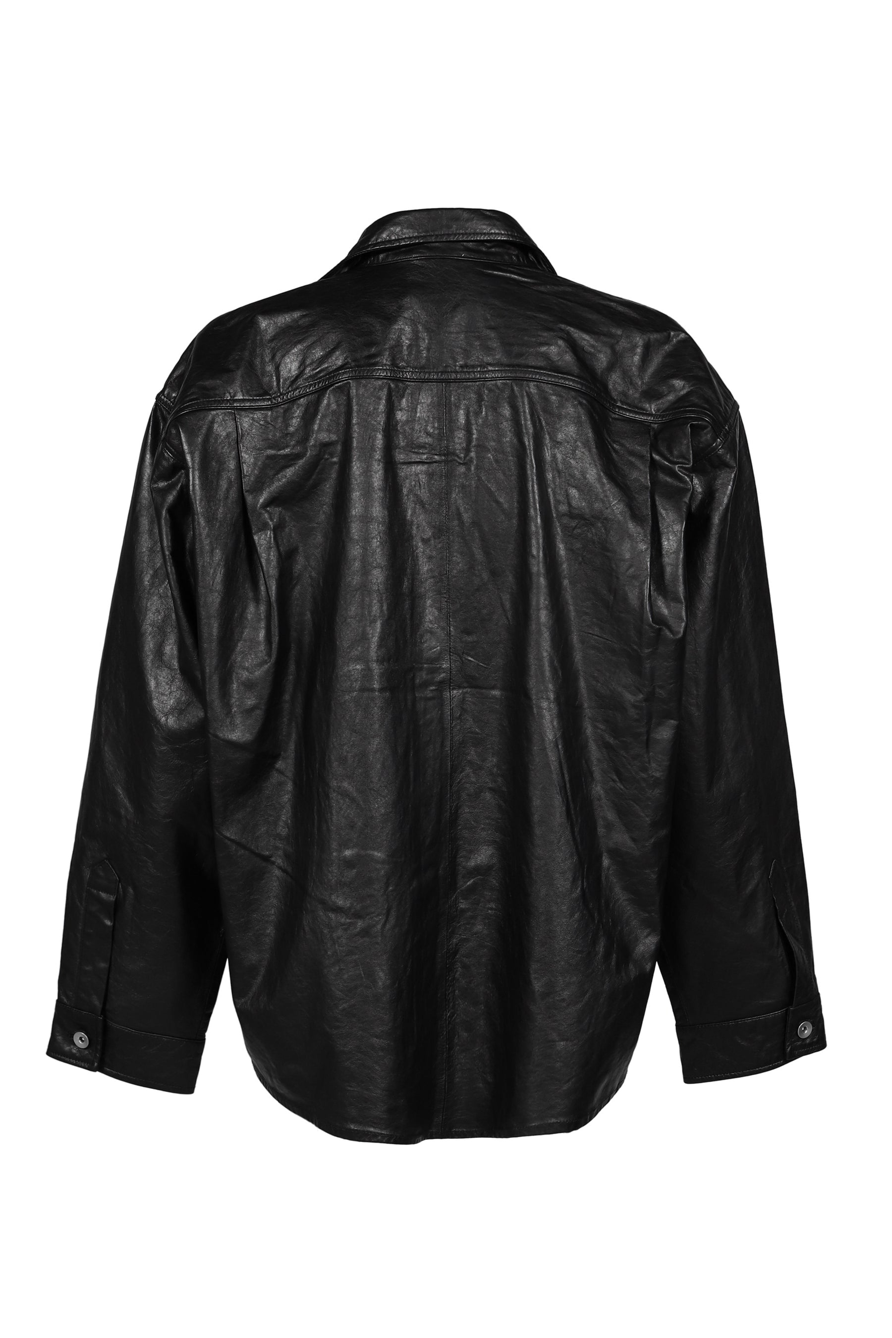 BIG LEATHER SHIRT / BLK