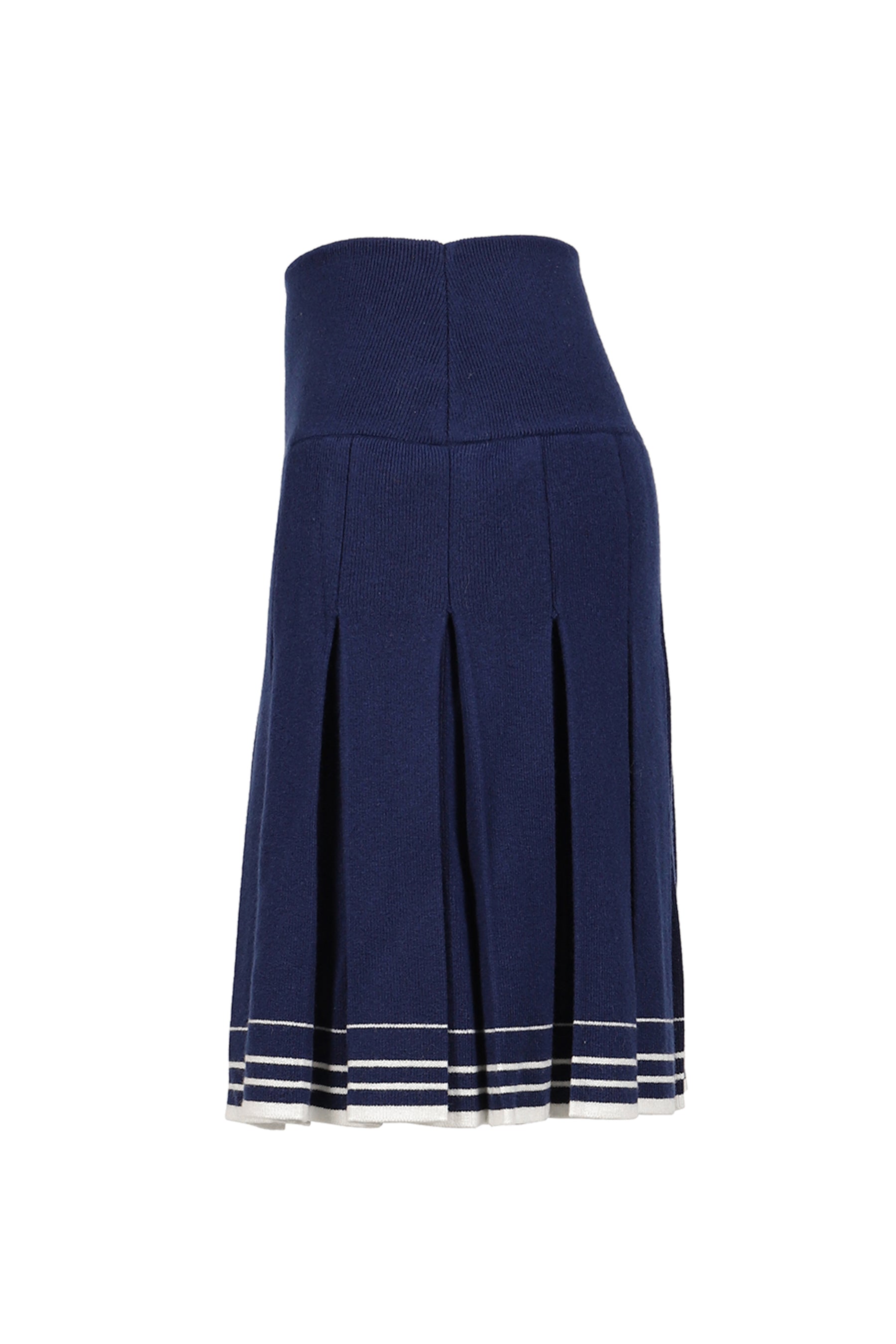 PLEATED KNIT SKIRT / NVY