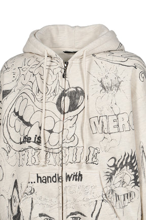 GRAFFITI ZIP-UP / GRY