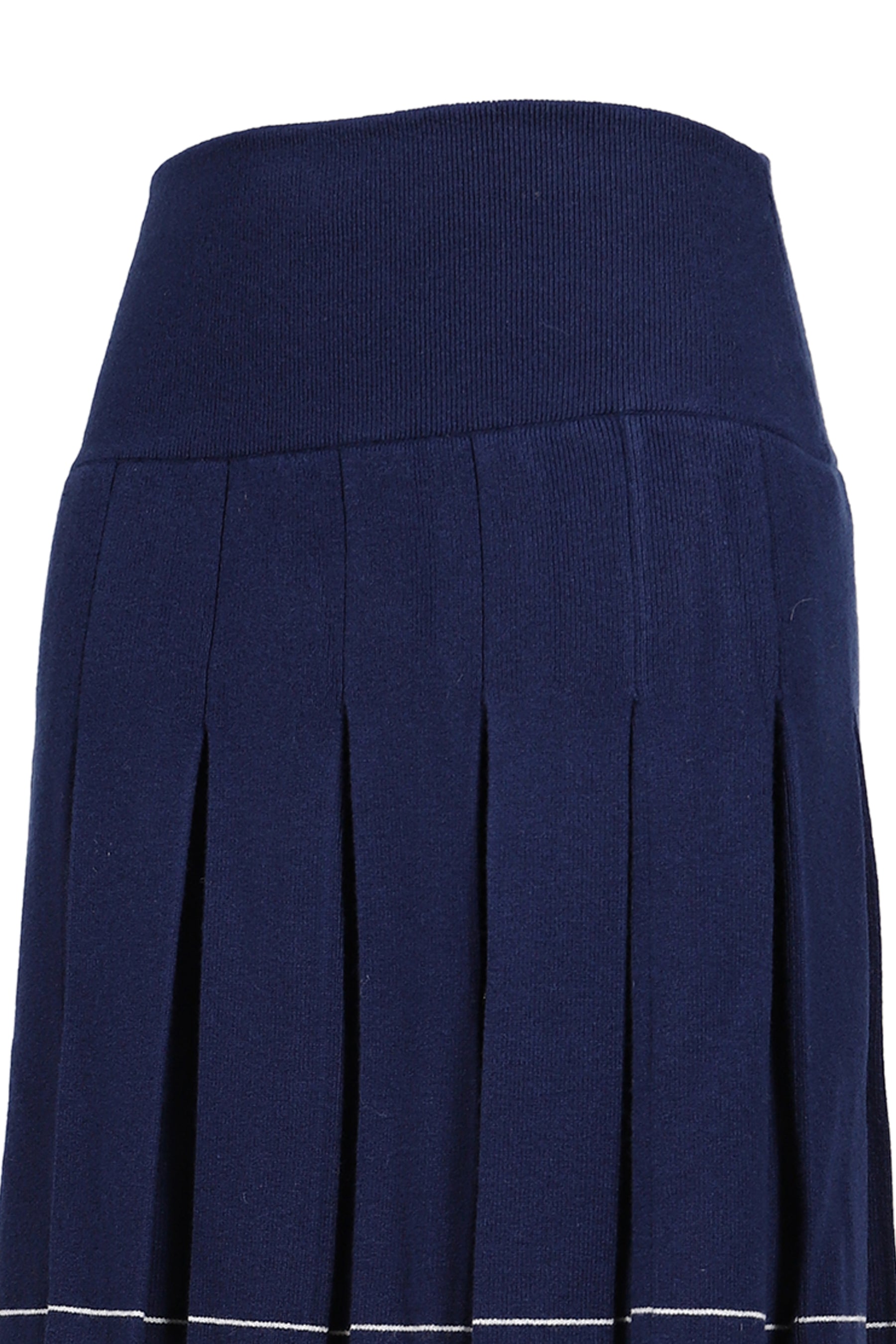 PLEATED KNIT SKIRT / NVY