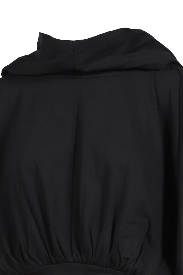 CROPPED HOODED TOP / BLK