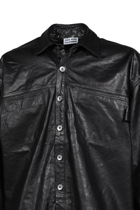 BIG LEATHER SHIRT / BLK