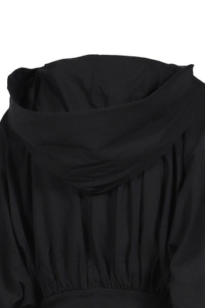 CROPPED HOODED TOP / BLK