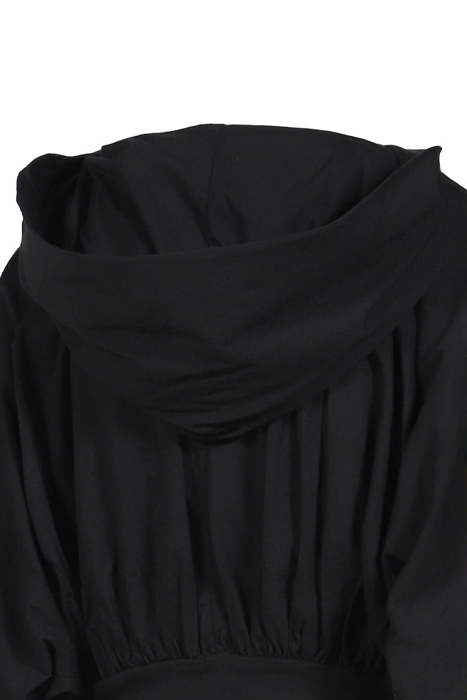 CROPPED HOODED TOP / BLK