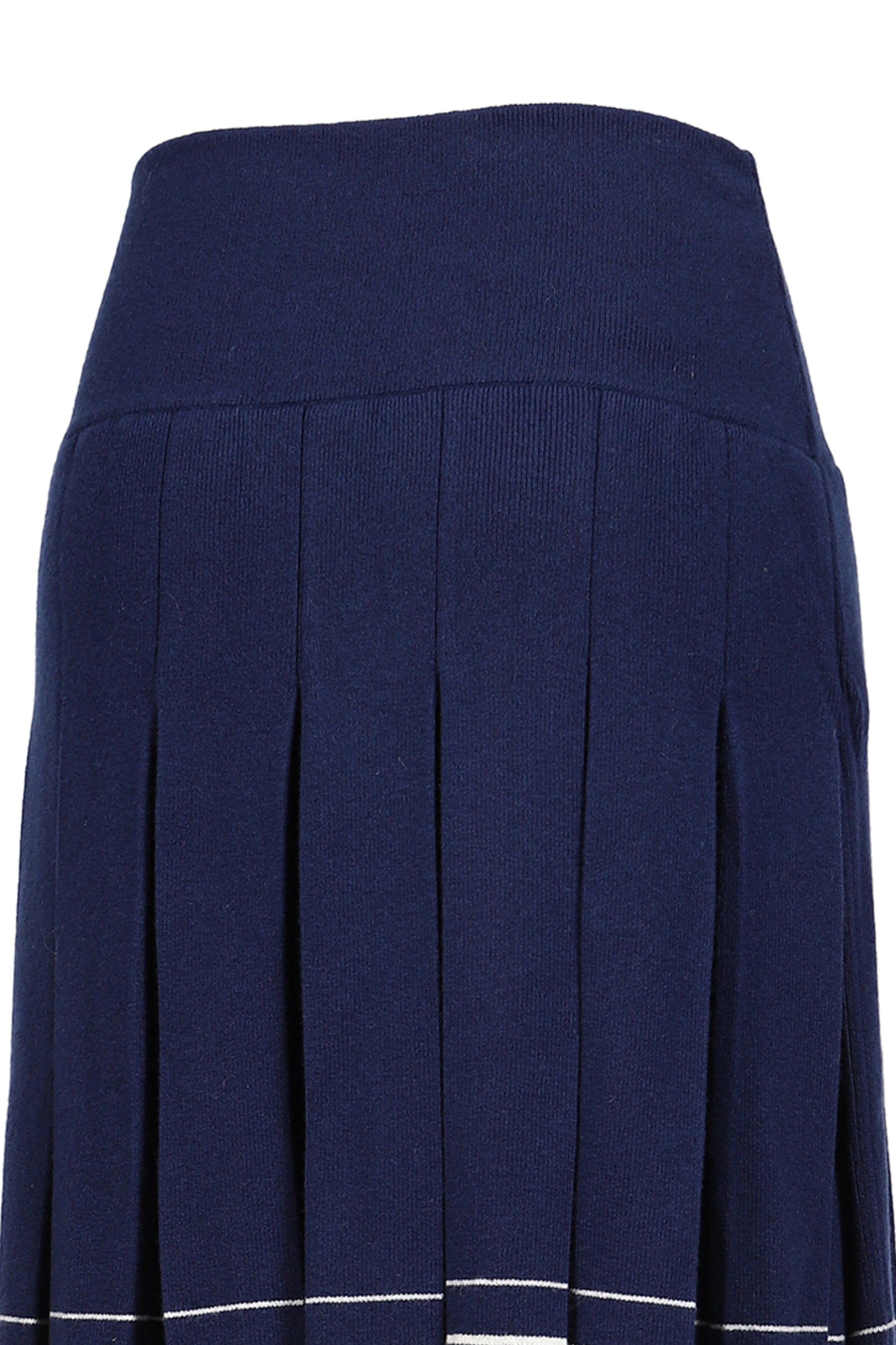 PLEATED KNIT SKIRT / NVY