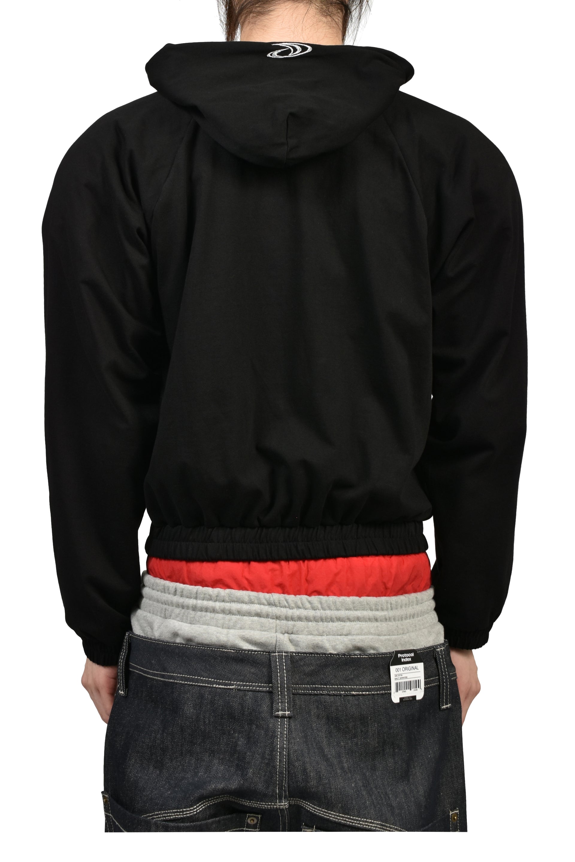 ATHELEISURE COTTON ZIP HOODIE / BLK