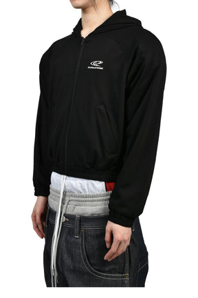 ATHELEISURE COTTON ZIP HOODIE / BLK