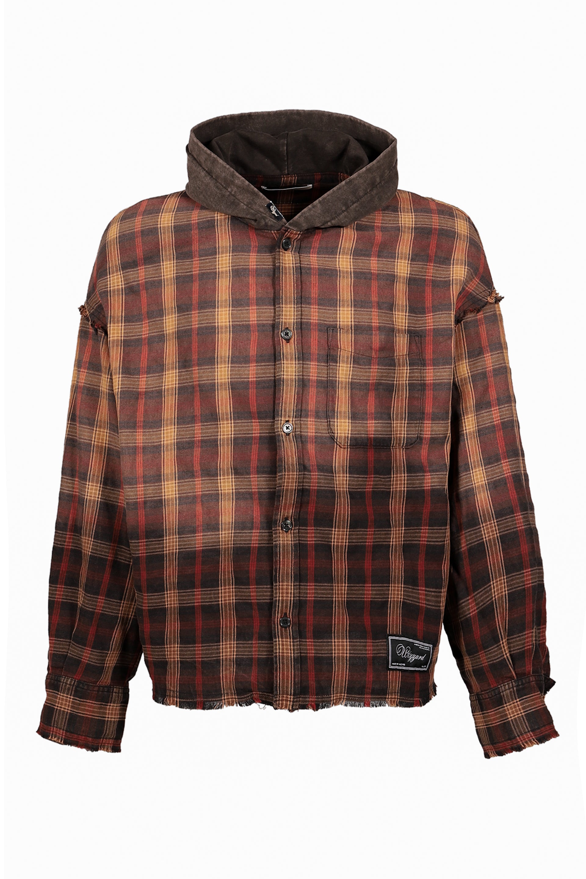 GRADATION DOCKING HOOD SHIRT / RED