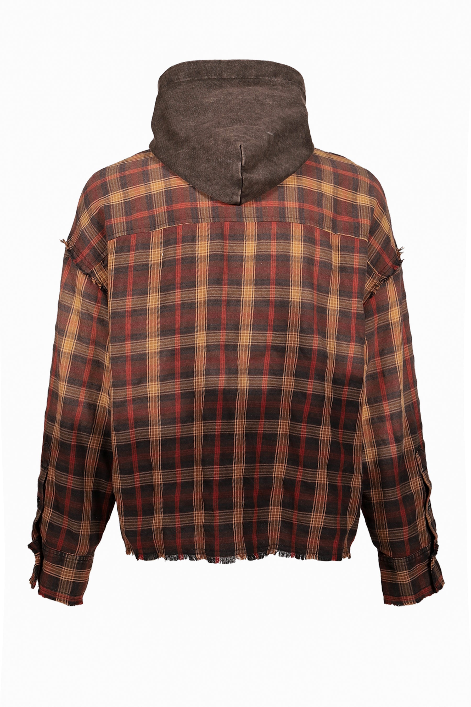 GRADATION DOCKING HOOD SHIRT / RED