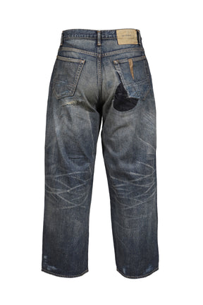 REMAKED WIDE 5P DENIM PANTS / INDIGO