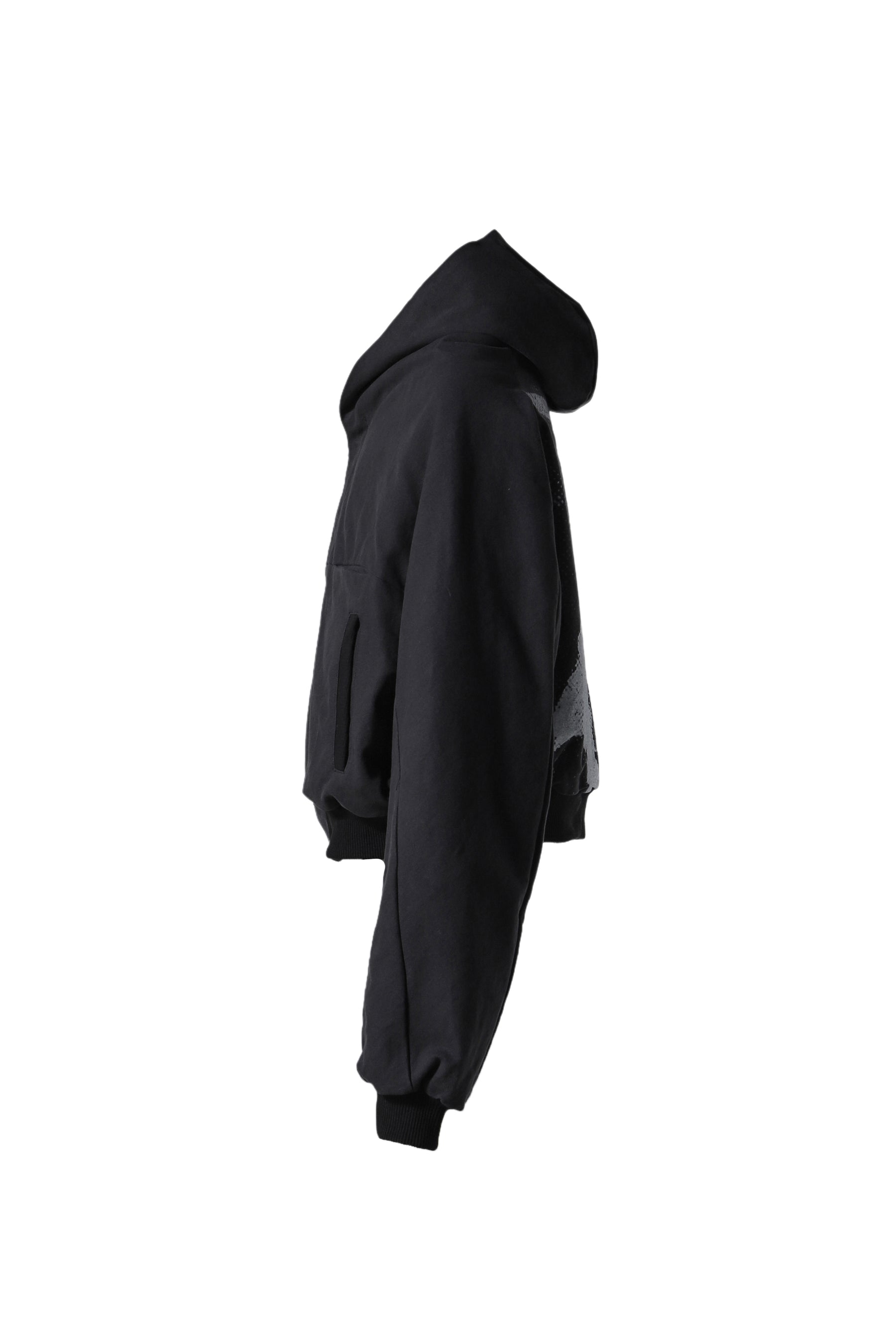 HOODED BANSHEE BOMBER / BLK