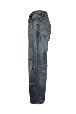 REMAKED WIDE 5P DENIM PANTS / INDIGO