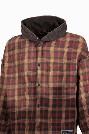 GRADATION DOCKING HOOD SHIRT / RED