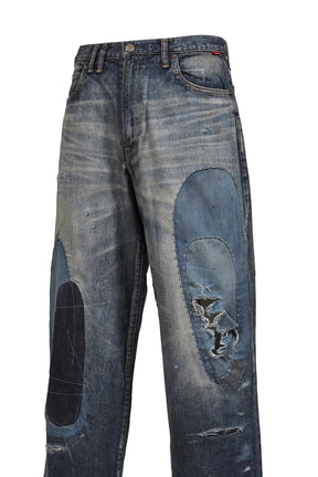 REMAKED WIDE 5P DENIM PANTS / INDIGO