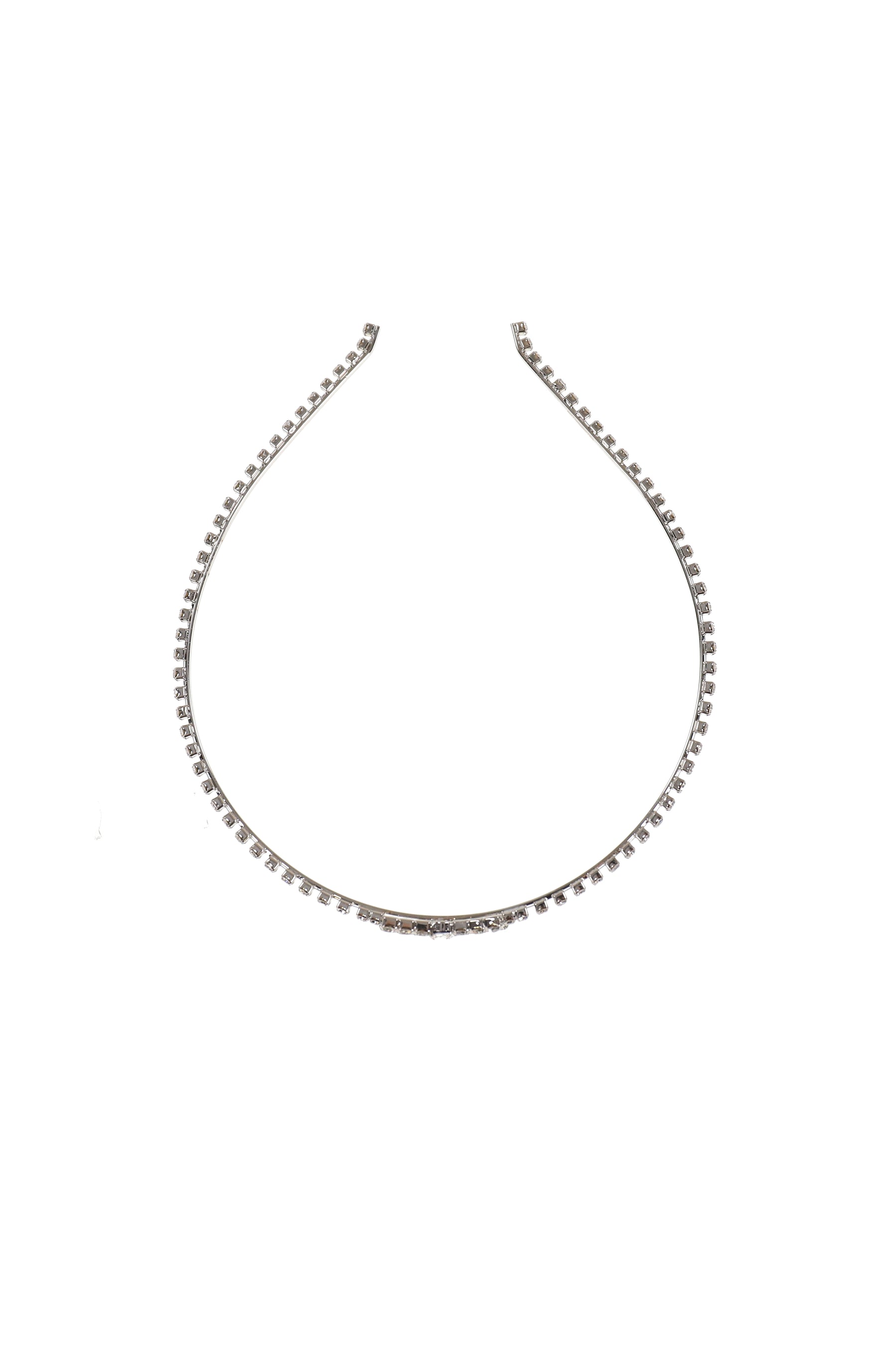 CRYSTAL RIBBON HAIRBAND / WHT