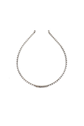 CRYSTAL RIBBON HAIRBAND / WHT