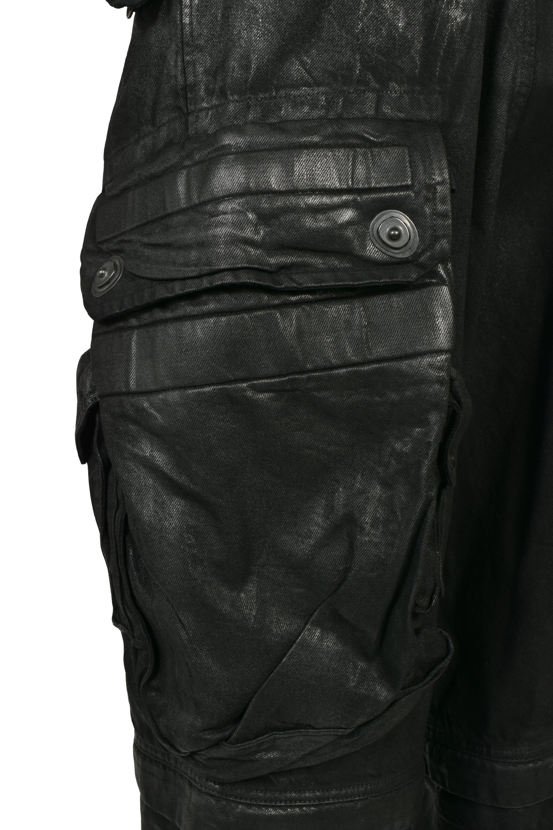 12oz DENIM GASMASK WIDE TROUSER (20TH EXCLUSIVE) / BLK