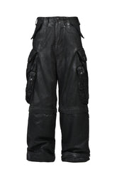 12oz DENIM GASMASK WIDE TROUSER (20TH EXCLUSIVE) / BLK