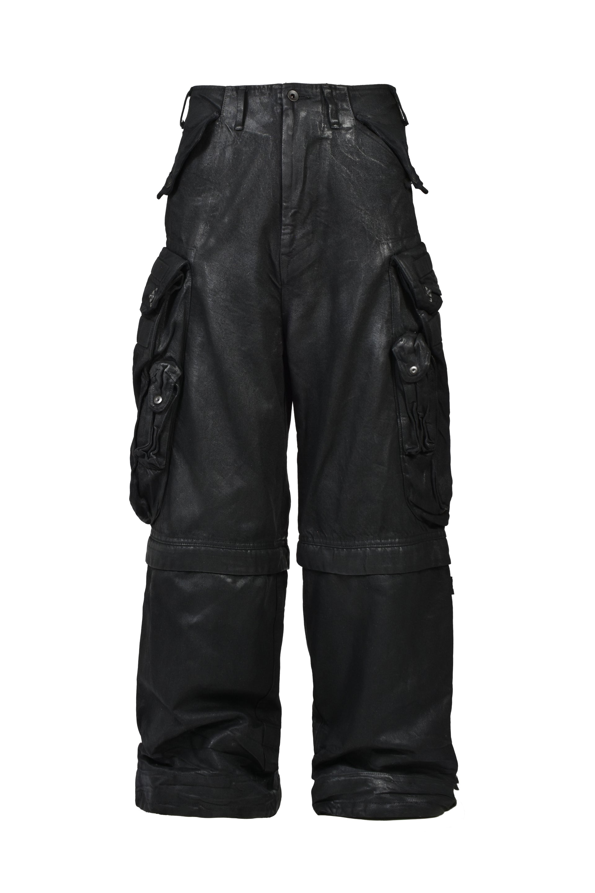 12oz DENIM GASMASK WIDE TROUSER (20TH EXCLUSIVE) / BLK
