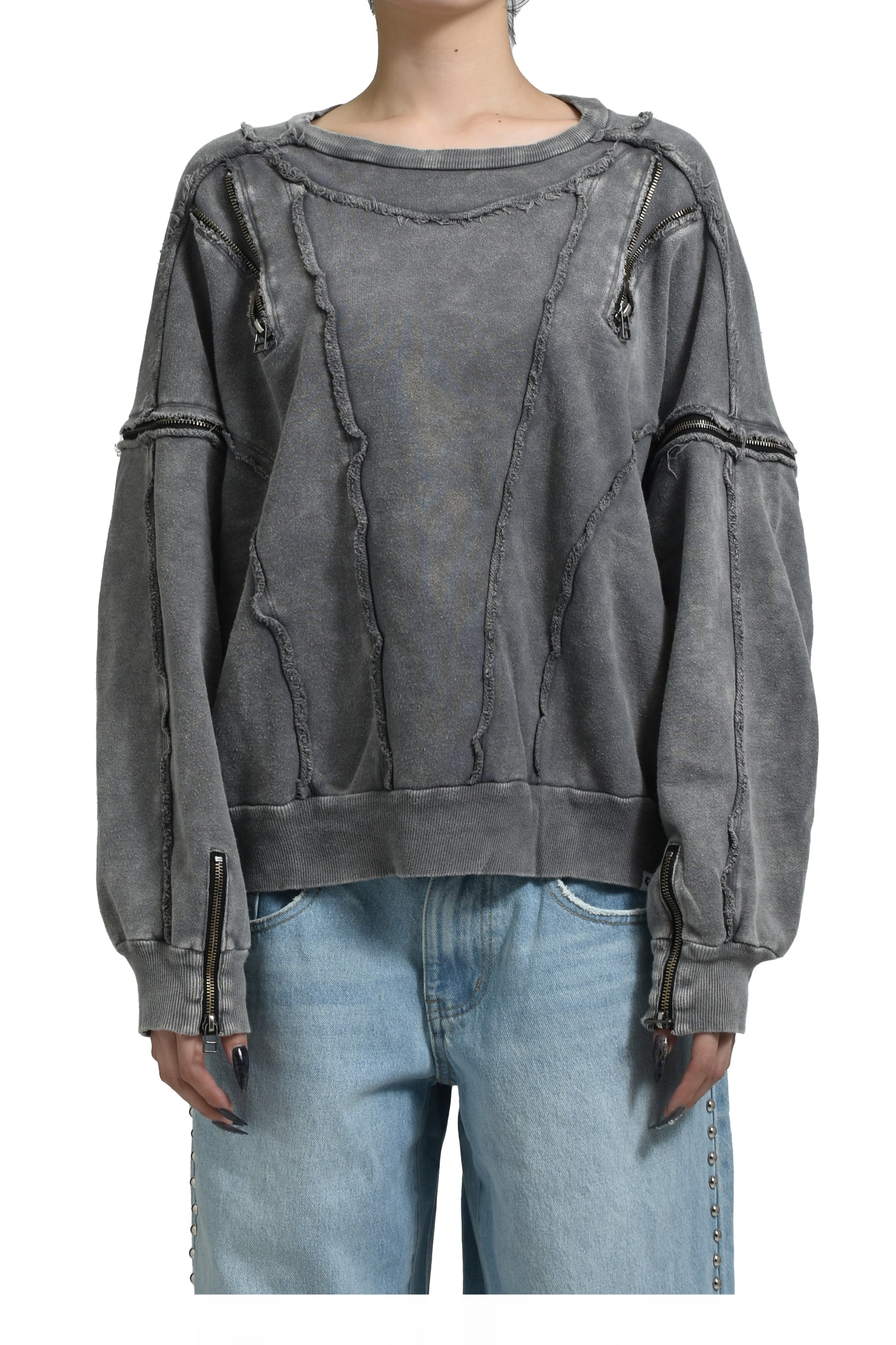 SPLIT SWEAT CREWNECK / GRY