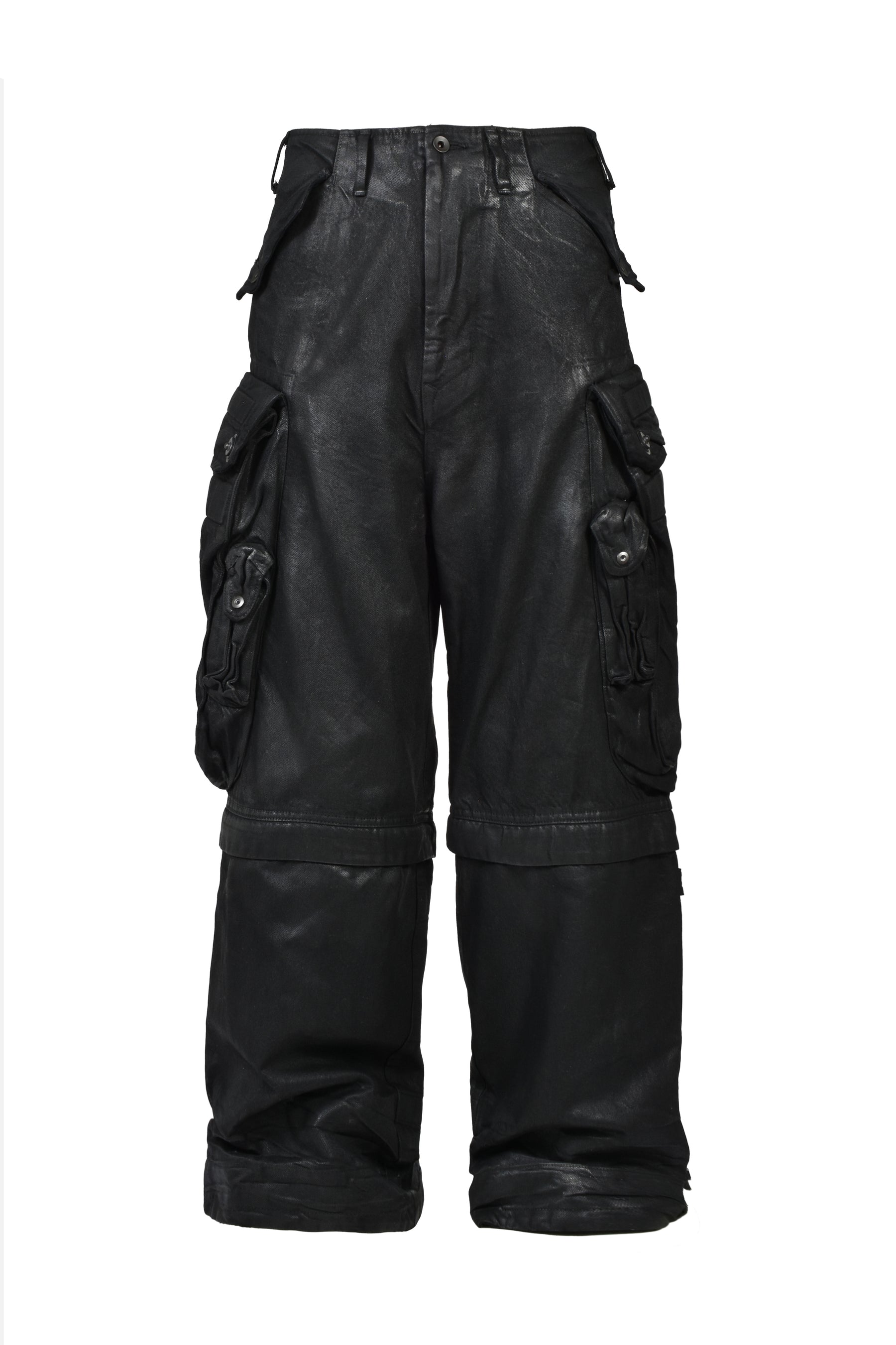 12oz DENIM GASMASK WIDE TROUSER (20TH EXCLUSIVE) / BLK