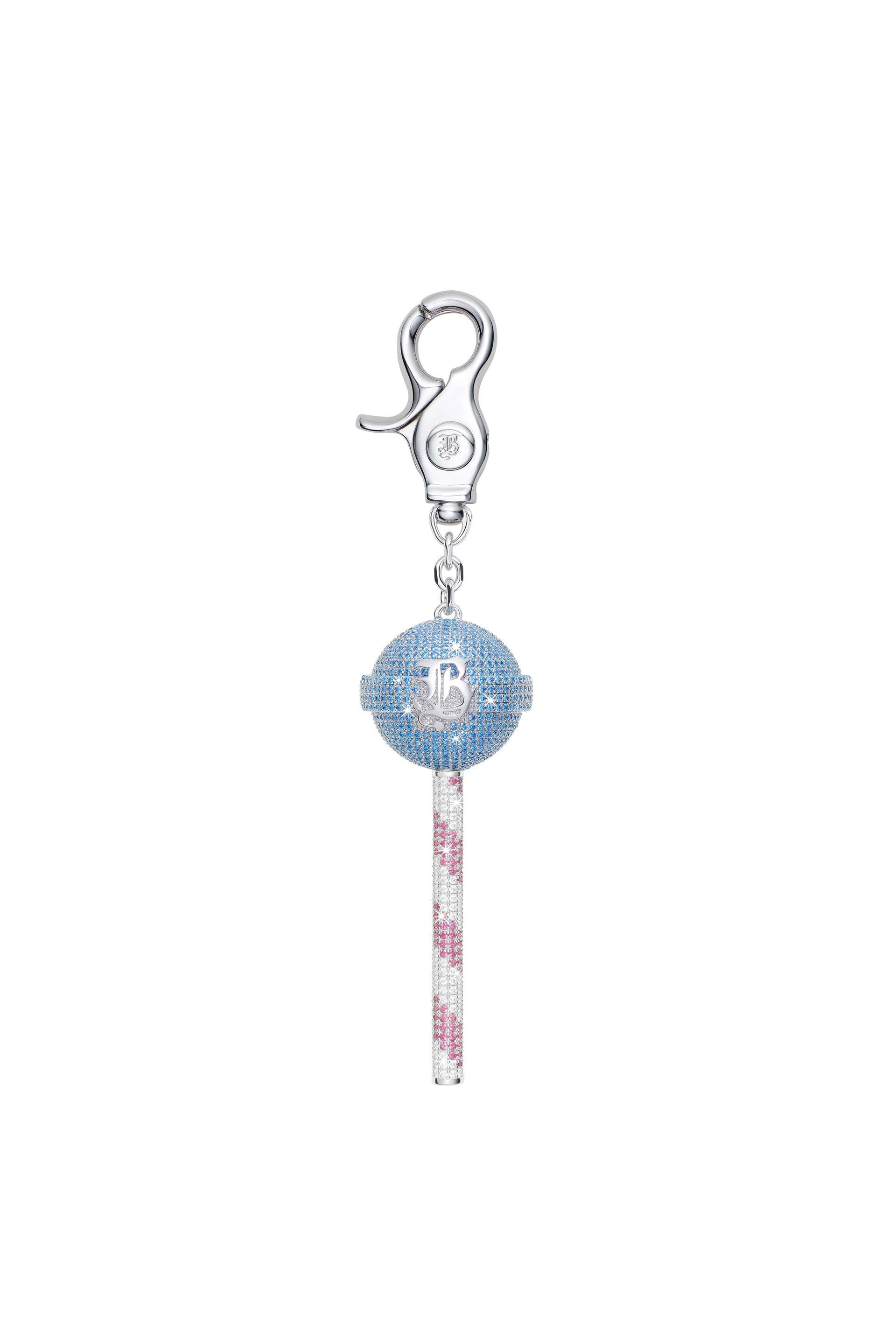 COLORFUL CRUSHED ICE LOLLIPOP / BABY BLU CHERRY PNK CONTRAST STRIPE