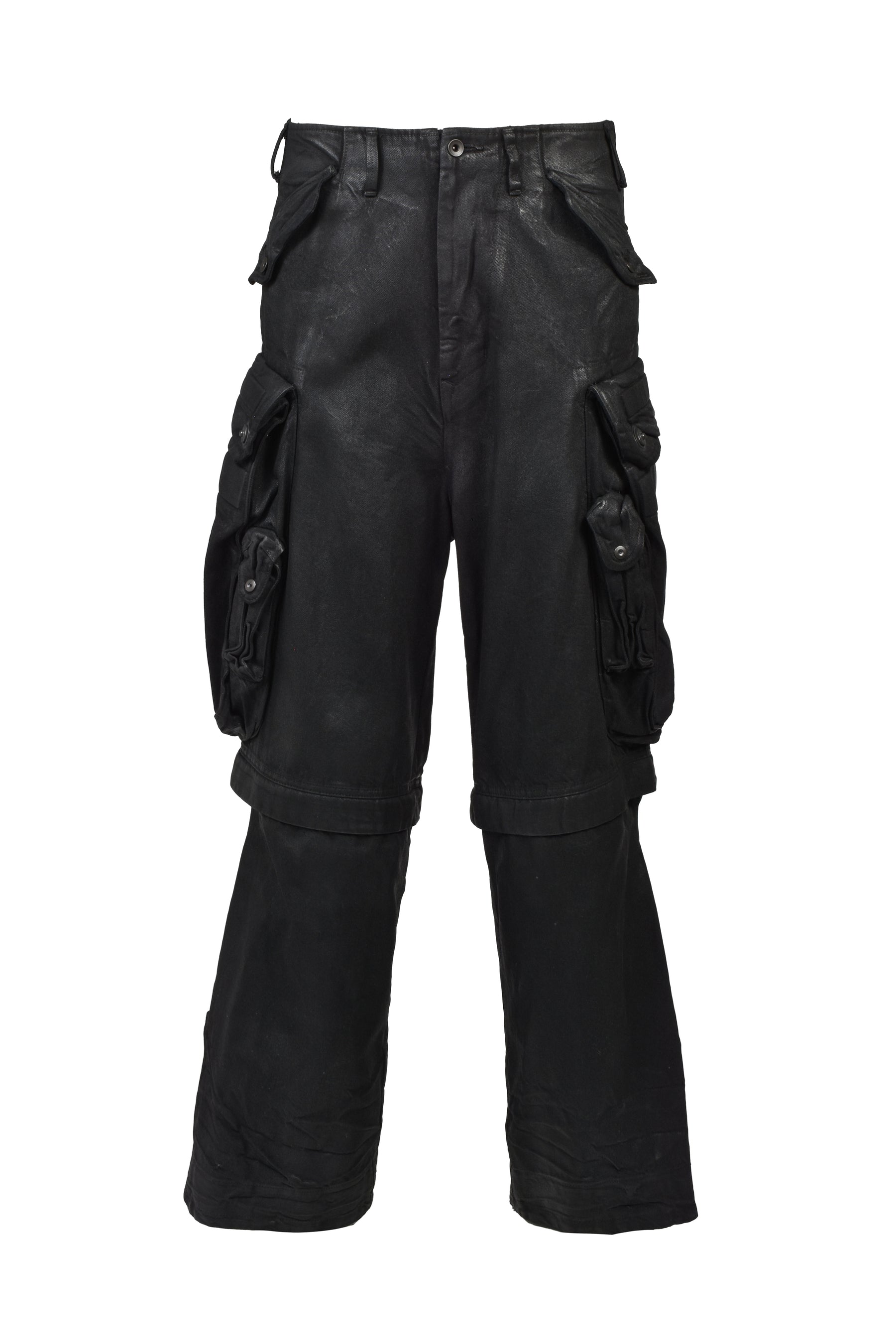 12oz DENIM GASMASK WIDE TROUSER (20TH EXCLUSIVE) / BLK