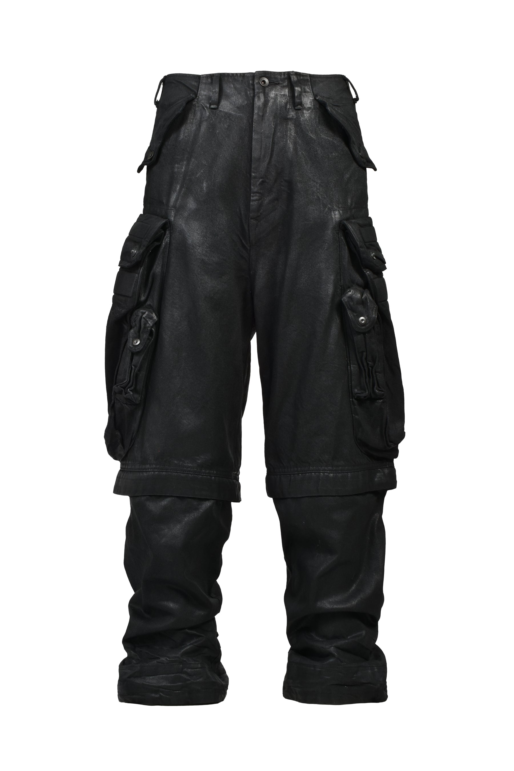 12oz DENIM GASMASK WIDE TROUSER (20TH EXCLUSIVE) / BLK