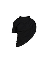 ASYMMETRICAL TWIST T-SHIRT / BLK