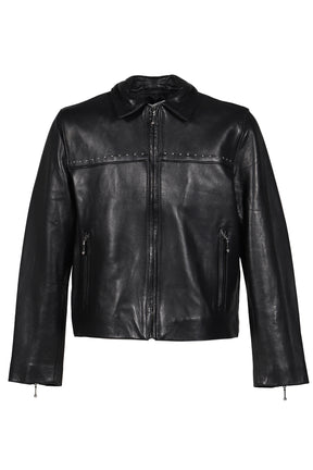 STUDDED LEATHER JACKET / BLK