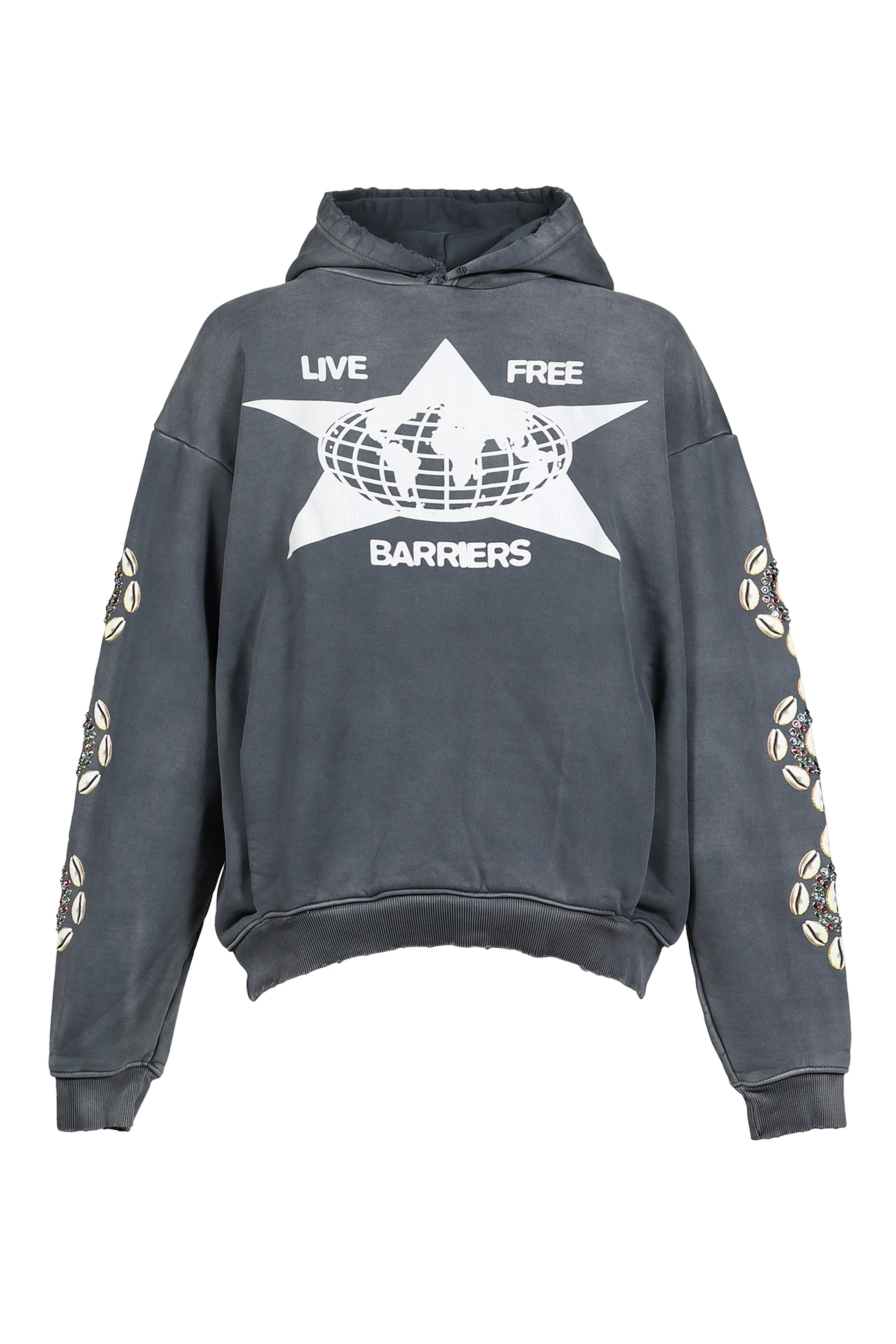 COWRIE CRYSTAL HOODIE / BLK