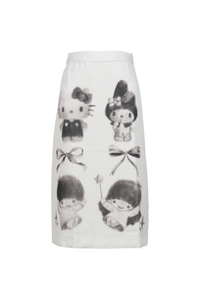 SANRIO MIDI SKIRT / WHITE