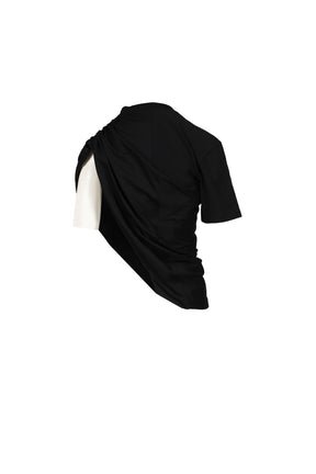ASYMMETRICAL TWIST T-SHIRT / BLK