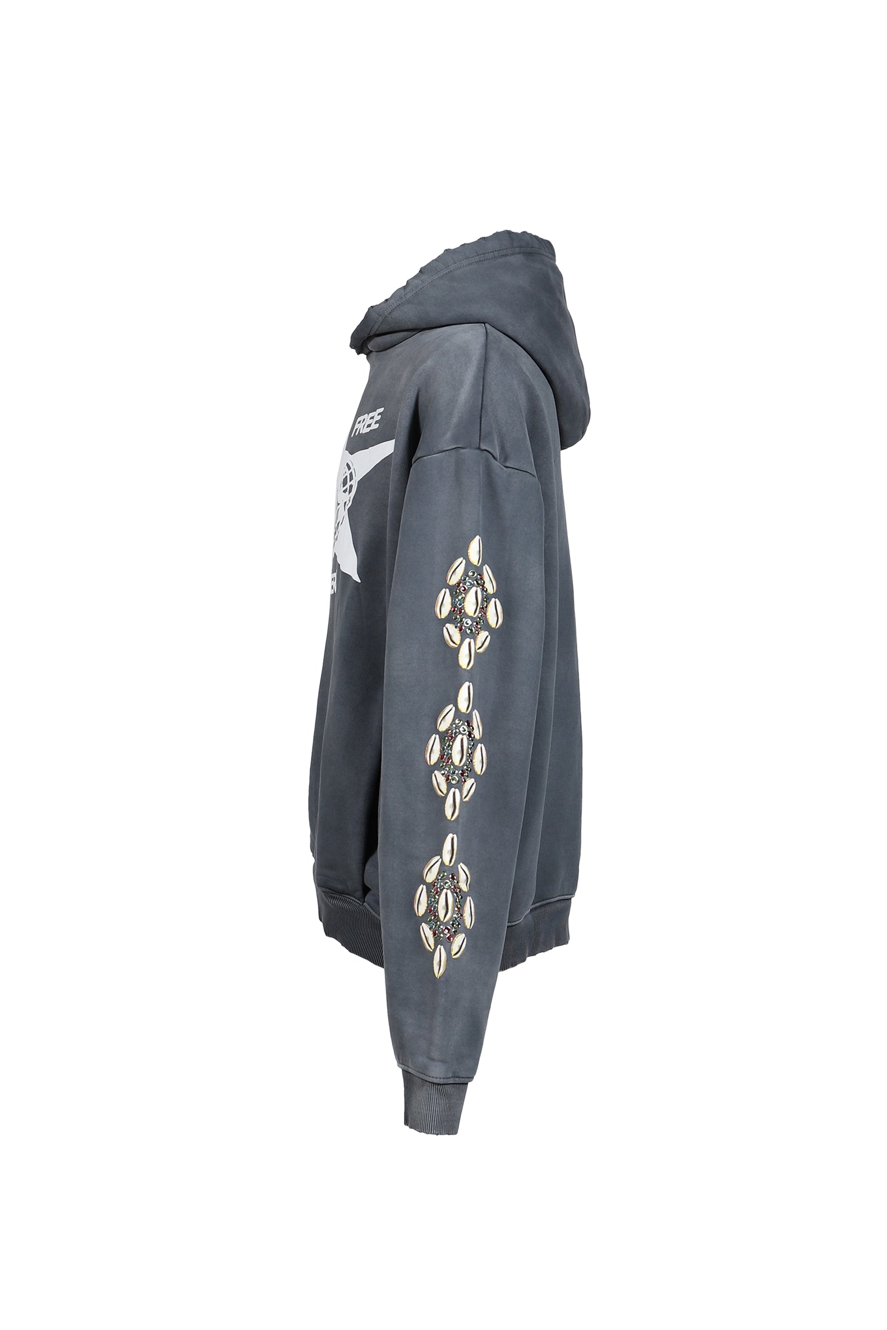 COWRIE CRYSTAL HOODIE / BLK