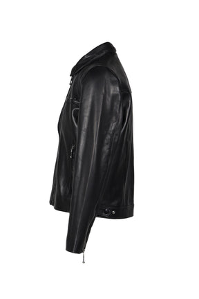 STUDDED LEATHER JACKET / BLK