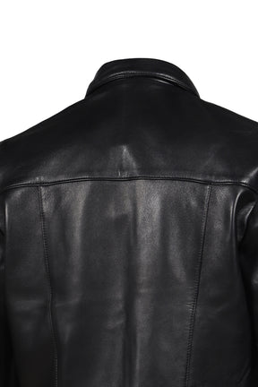 STUDDED LEATHER JACKET / BLK