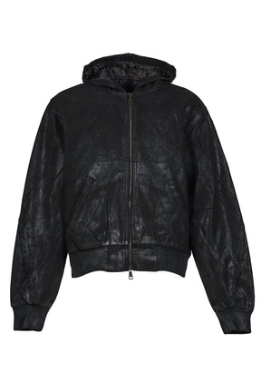 HOODED MECHANIC JACKET / WAXED BLK 