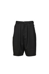 8 TUCK WIDE SHORT PANTS / BLK